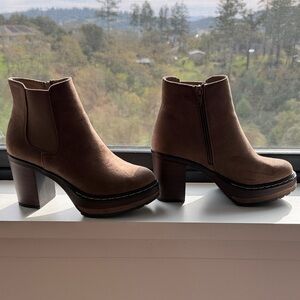 Altar'd State Tan Heeled Ankle Boots